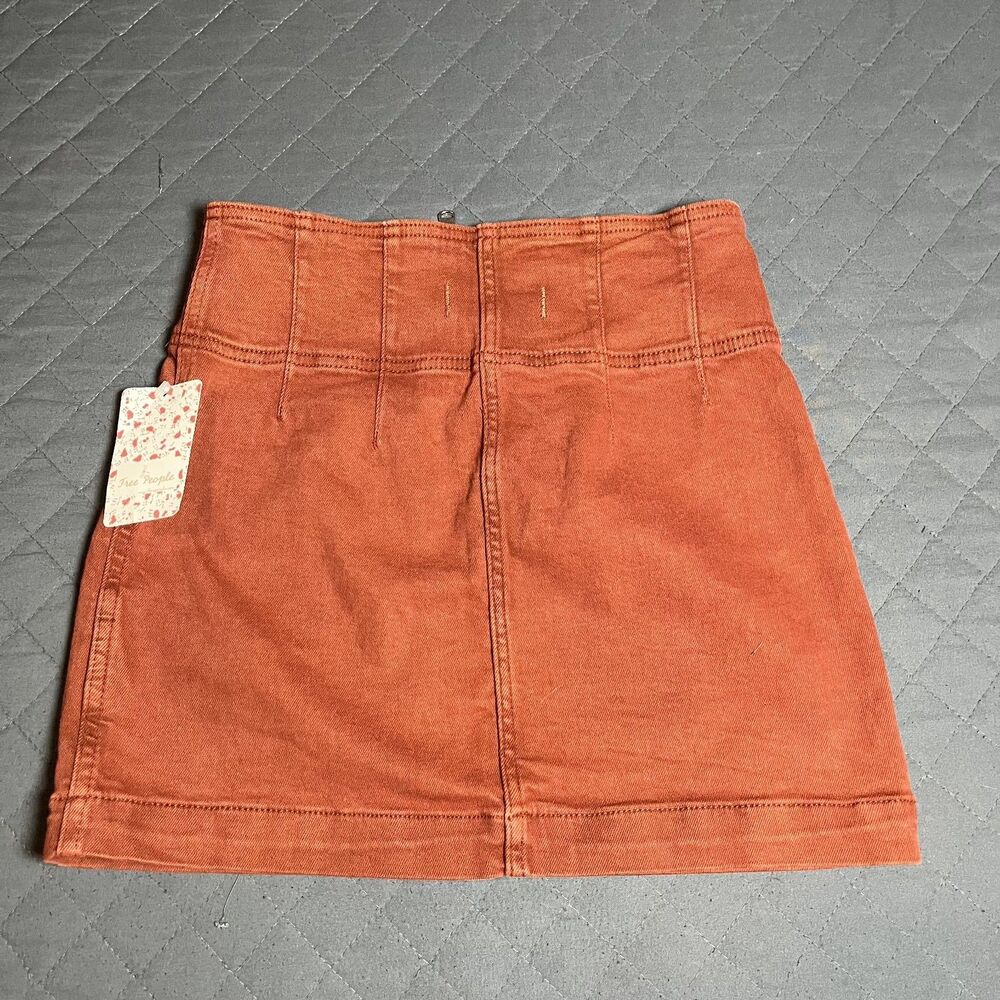Free People We The Free Virgo Mini Skirt 25 A-Line Zip Front Terracotta‎ NWT